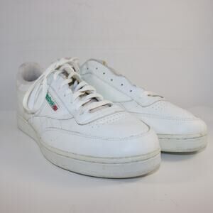 Vintage Reebok Club C 85 White Leather Sneakers Size 15 Classic Tennis Style
